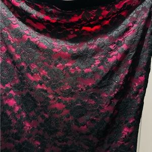 Beautiful Black & fuschia midi Nicole Miller skirt size XL